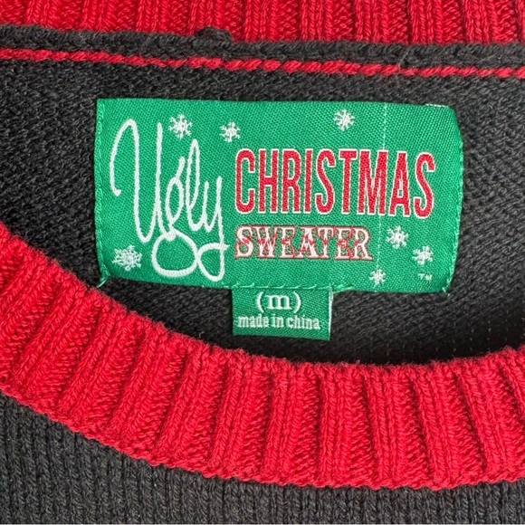 Ugly Christmas Sweater Mustache Tree - size M - Picture 3 of 3